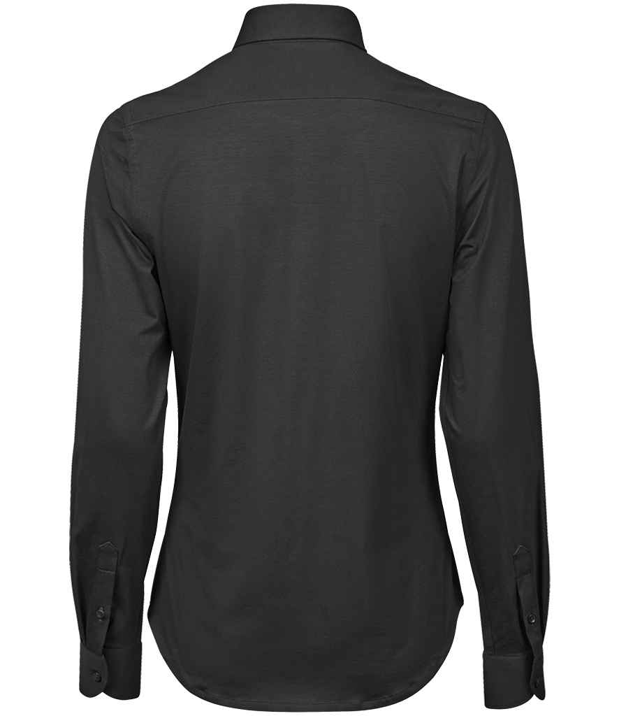 Tee Jays Ladies Active Long Sleeve Stretch Shirt | Black - Lancashire Teamwear