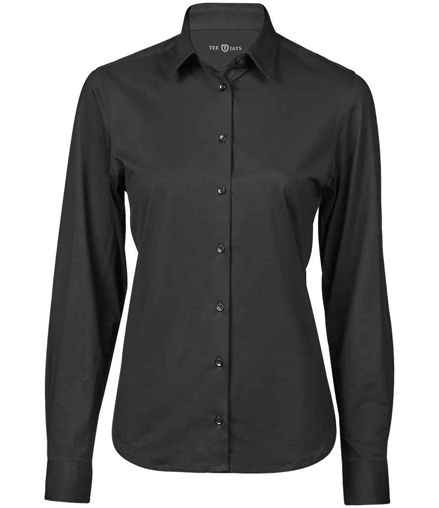 Tee Jays Ladies Active Long Sleeve Stretch Shirt Black