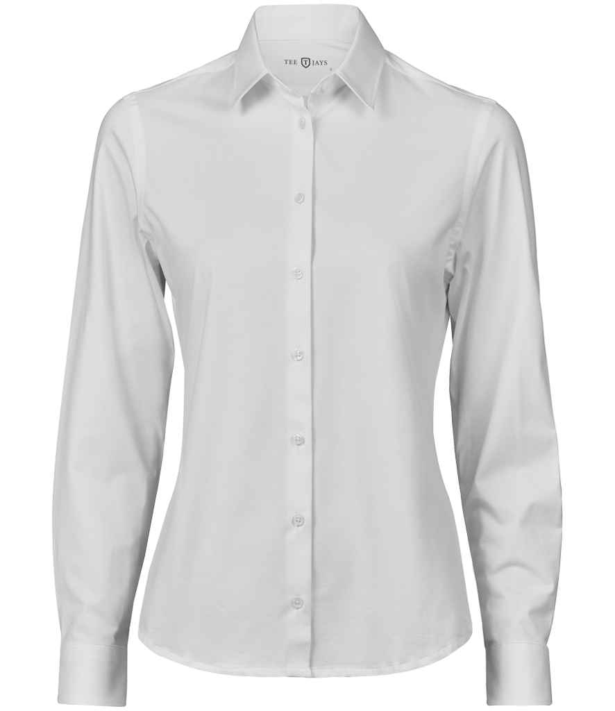 Tee Jays Ladies Active Long Sleeve Stretch Shirt White