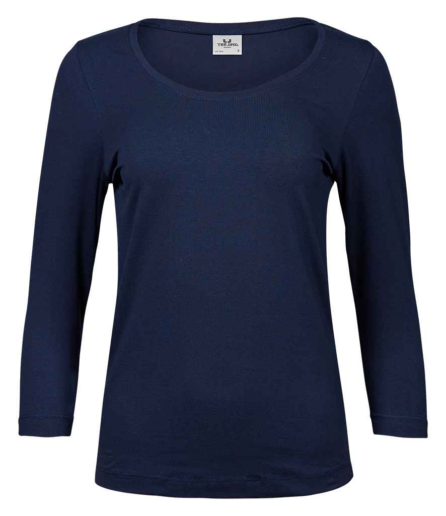 Tee Jays Ladies Stretch 3/4 Sleeve T-Shirt Navy