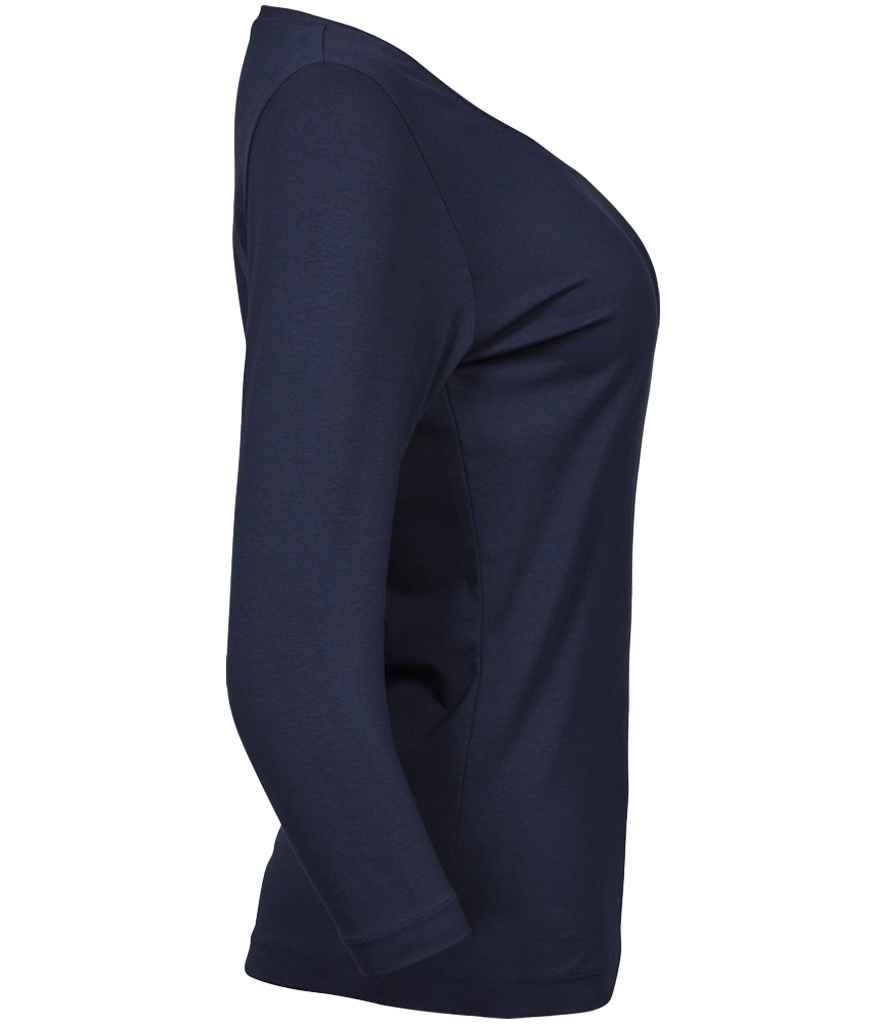 Tee Jays Ladies Stretch 3/4 Sleeve T-Shirt | Navy - Lancashire Teamwear