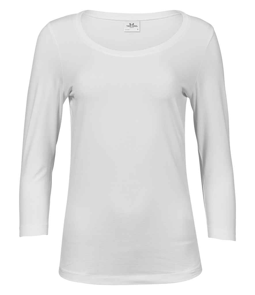 Tee Jays Ladies Stretch 3/4 Sleeve T-Shirt White