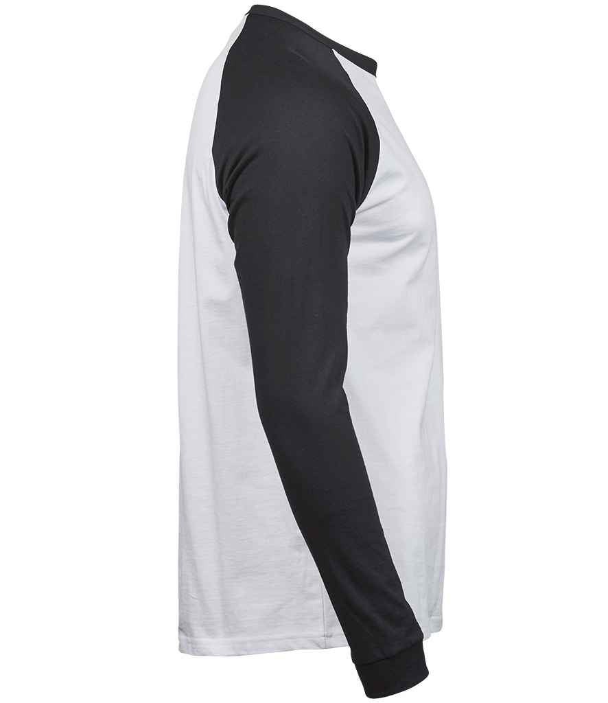 Tee Jays Long Sleeve Baseball T-Shirt | White/Black - Lancashire Teamwear