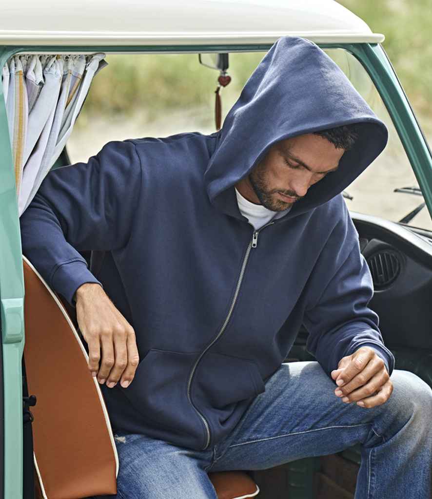 Tee Jays Unlabeled Hooded Full Zip Sweatshirt | Ink Blue - Lancashire Teamwear