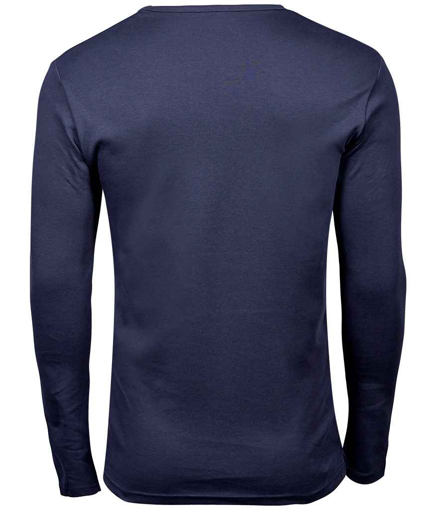 Tee Jays Long Sleeve Interlock T-Shirt | Navy - Lancashire Teamwear