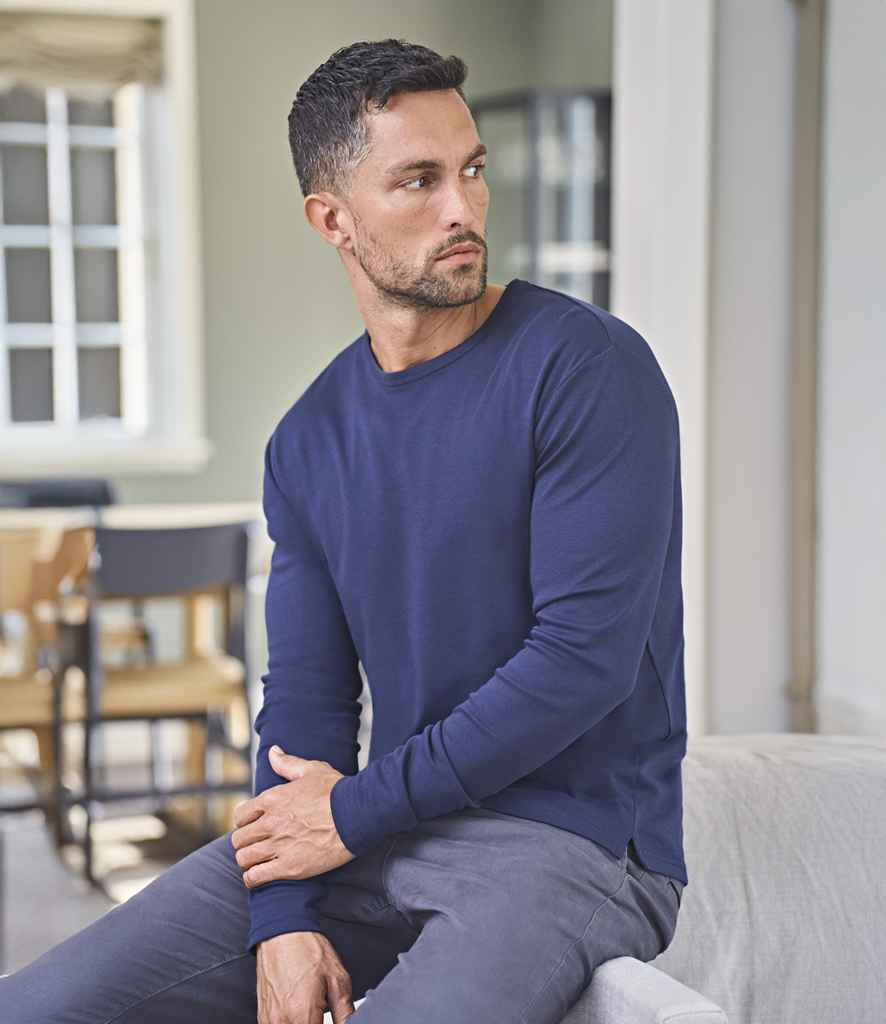 Tee Jays Long Sleeve Interlock T-Shirt | Navy - Lancashire Teamwear