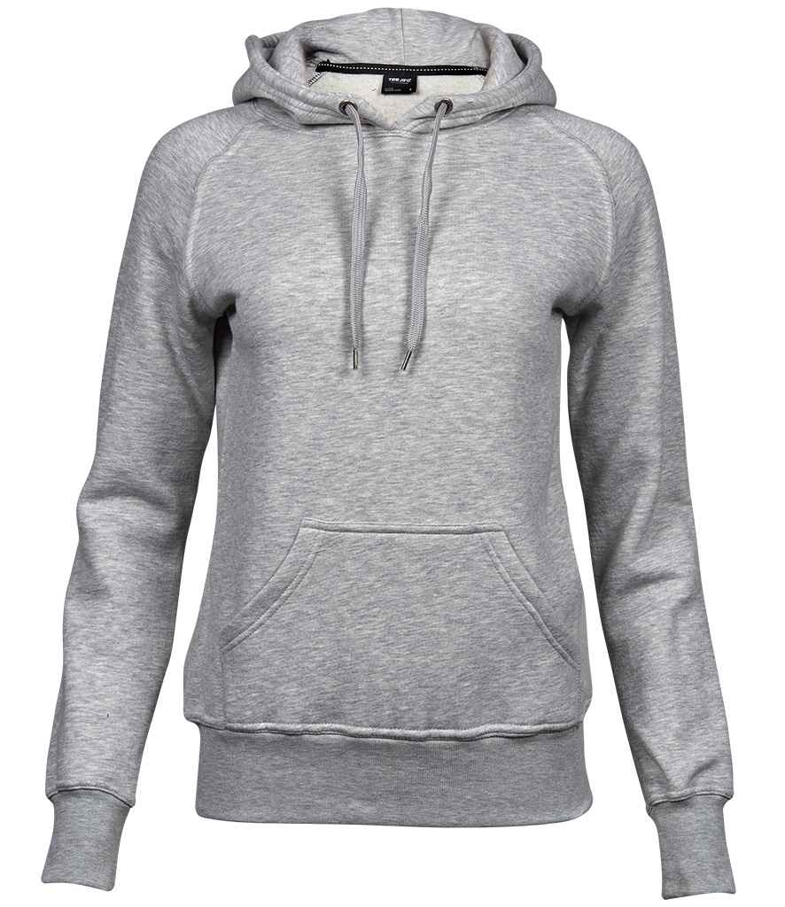 Tee Jays Ladies Raglan Hooded Sweatshirt | Heather Grey - Lancashire Teamwear