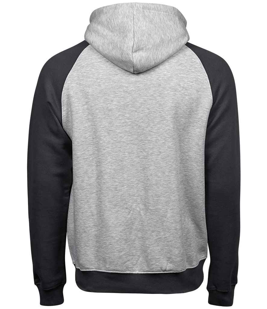 Tee Jays Two Tone Raglan Hooded Sweatshirt | Heather Grey/Dark Grey - Lancashire Teamwear