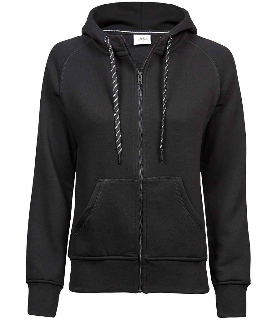 Tee Jays Ladies Fashion Zip Hooded Sweatshirt | Black - Lancashire Teamwear