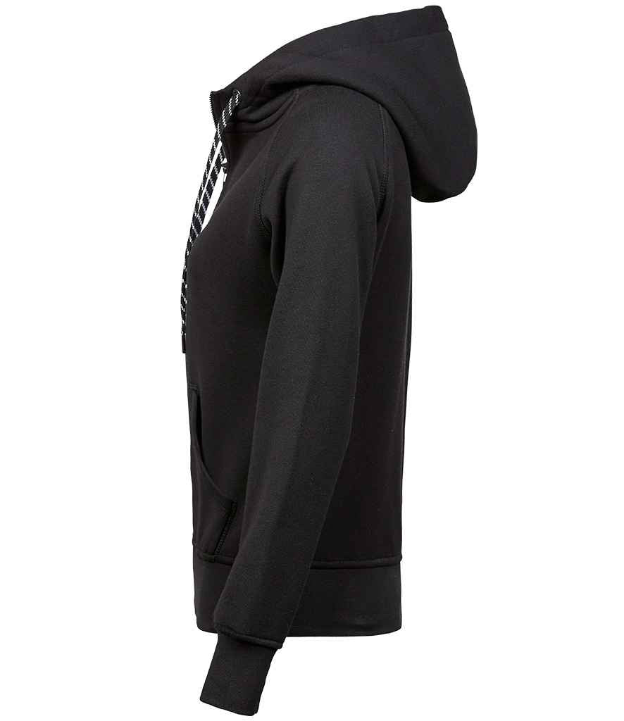 Tee Jays Ladies Fashion Zip Hooded Sweatshirt | Black - Lancashire Teamwear