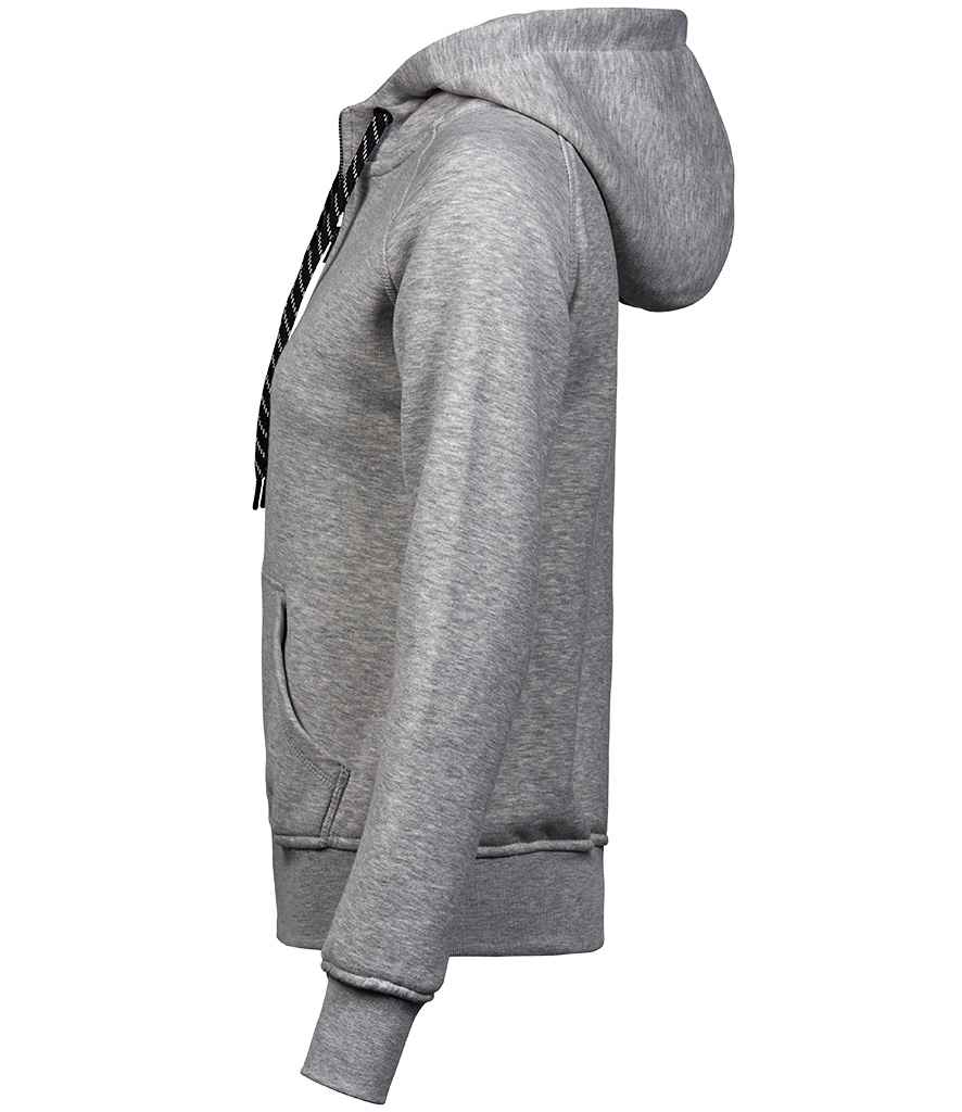 Tee Jays Ladies Fashion Zip Hooded Sweatshirt | Heather Grey - Lancashire Teamwear