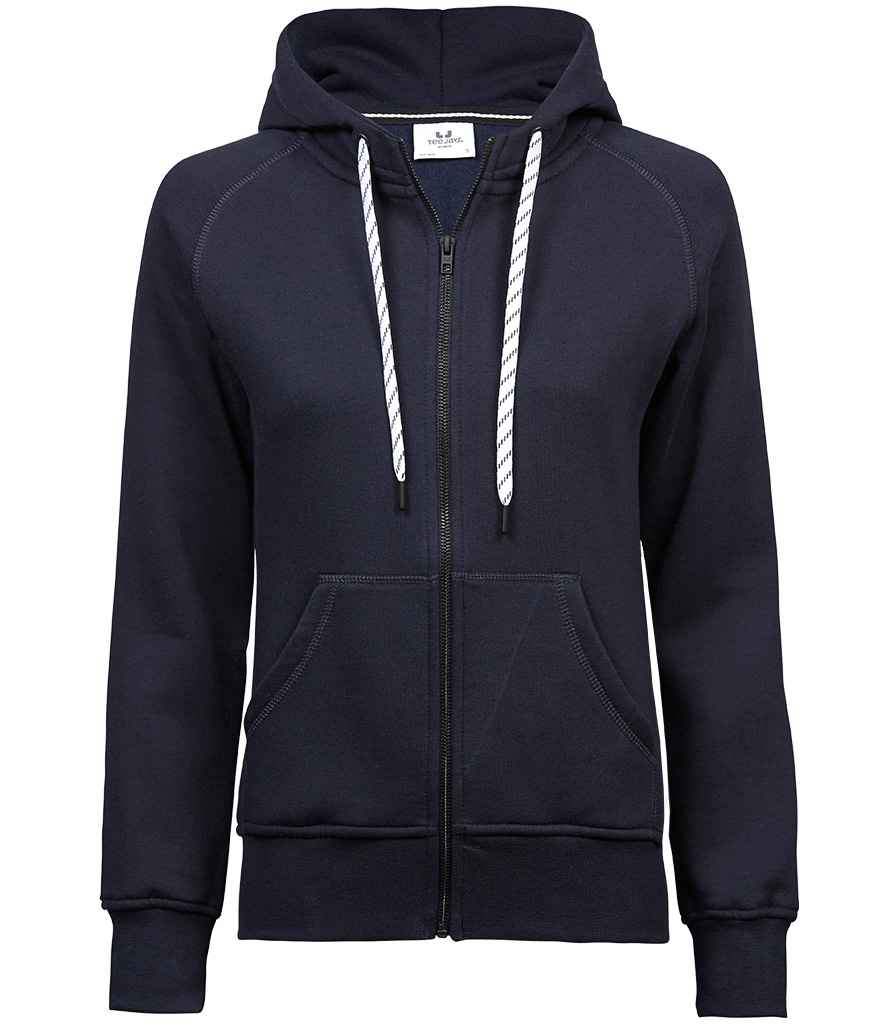 Tee Jays Ladies Fashion Zip Hooded Sweatshirt | Navy - Lancashire Teamwear