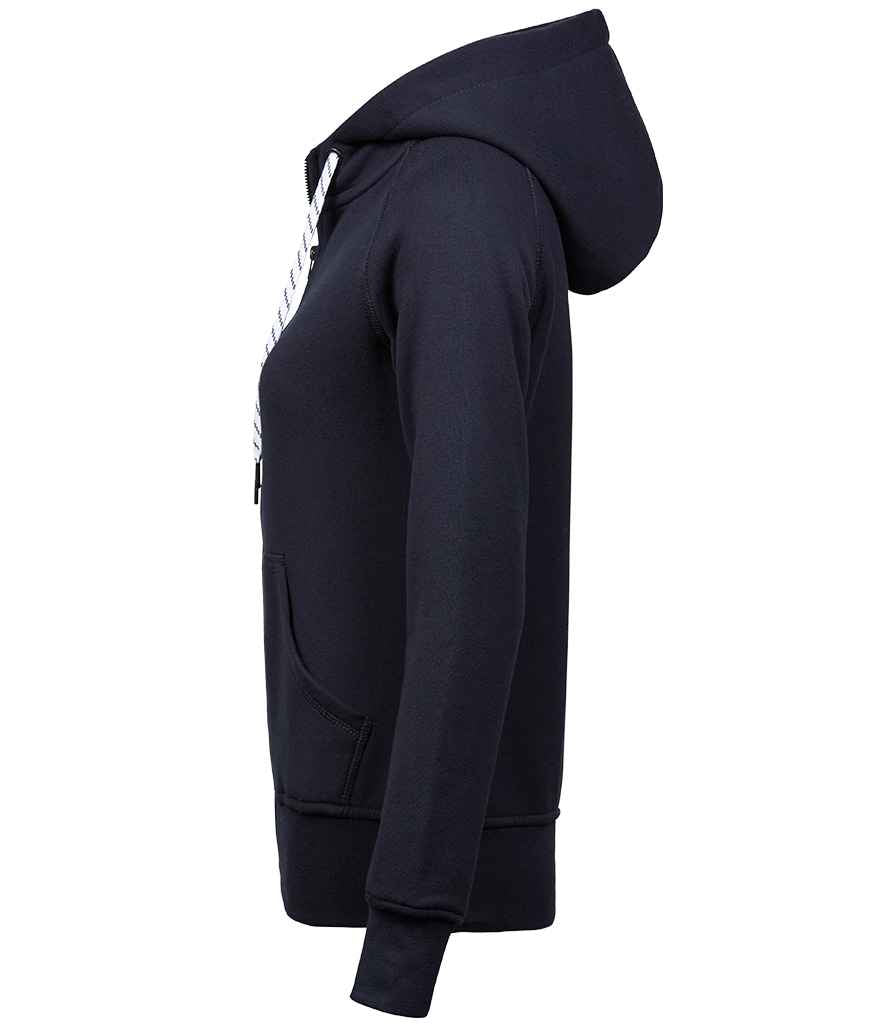 Tee Jays Ladies Fashion Zip Hooded Sweatshirt | Navy - Lancashire Teamwear