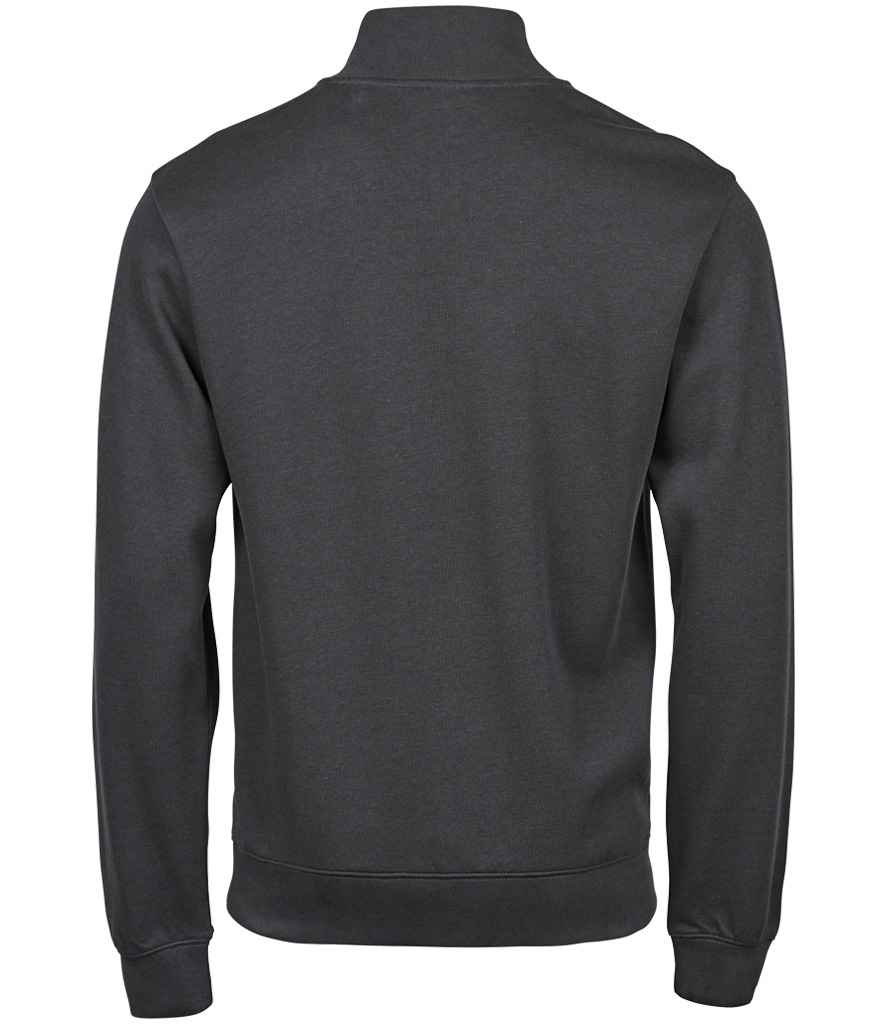 Tee Jays Ribbed Interlock Half Zip Sweatshirt | Dark Grey - Lancashire Teamwear
