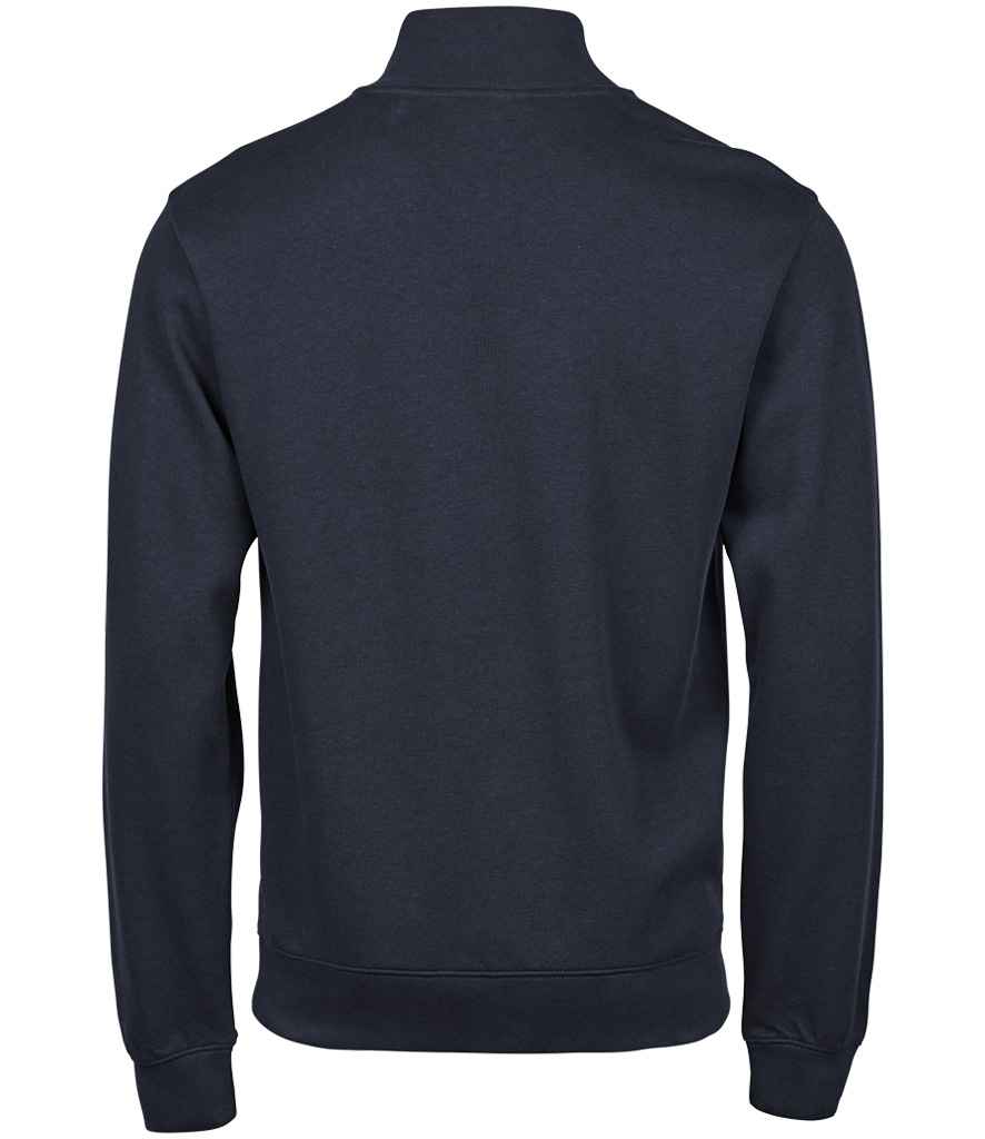 Tee Jays Ribbed Interlock Half Zip Sweatshirt | Navy - Lancashire Teamwear