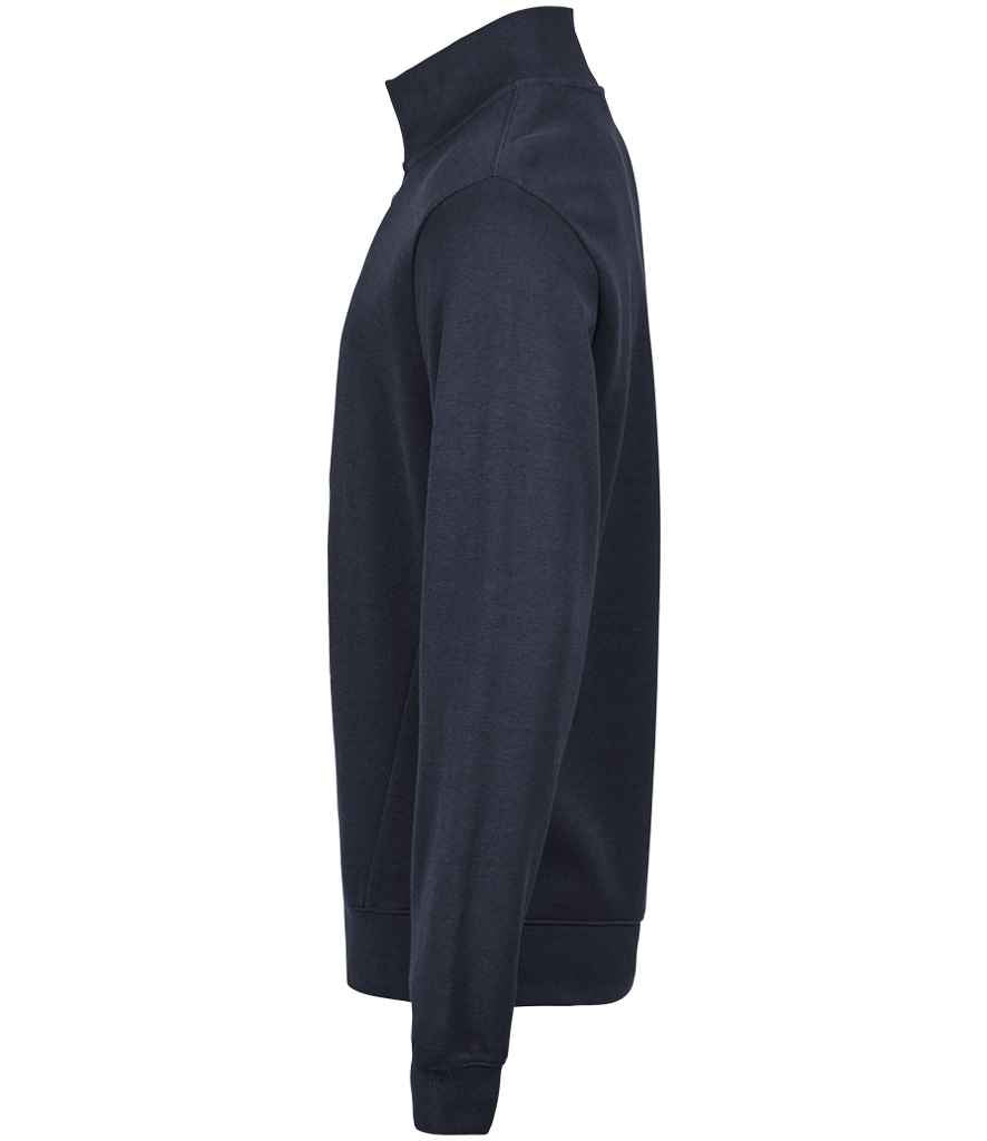 Tee Jays Ribbed Interlock Half Zip Sweatshirt | Navy - Lancashire Teamwear