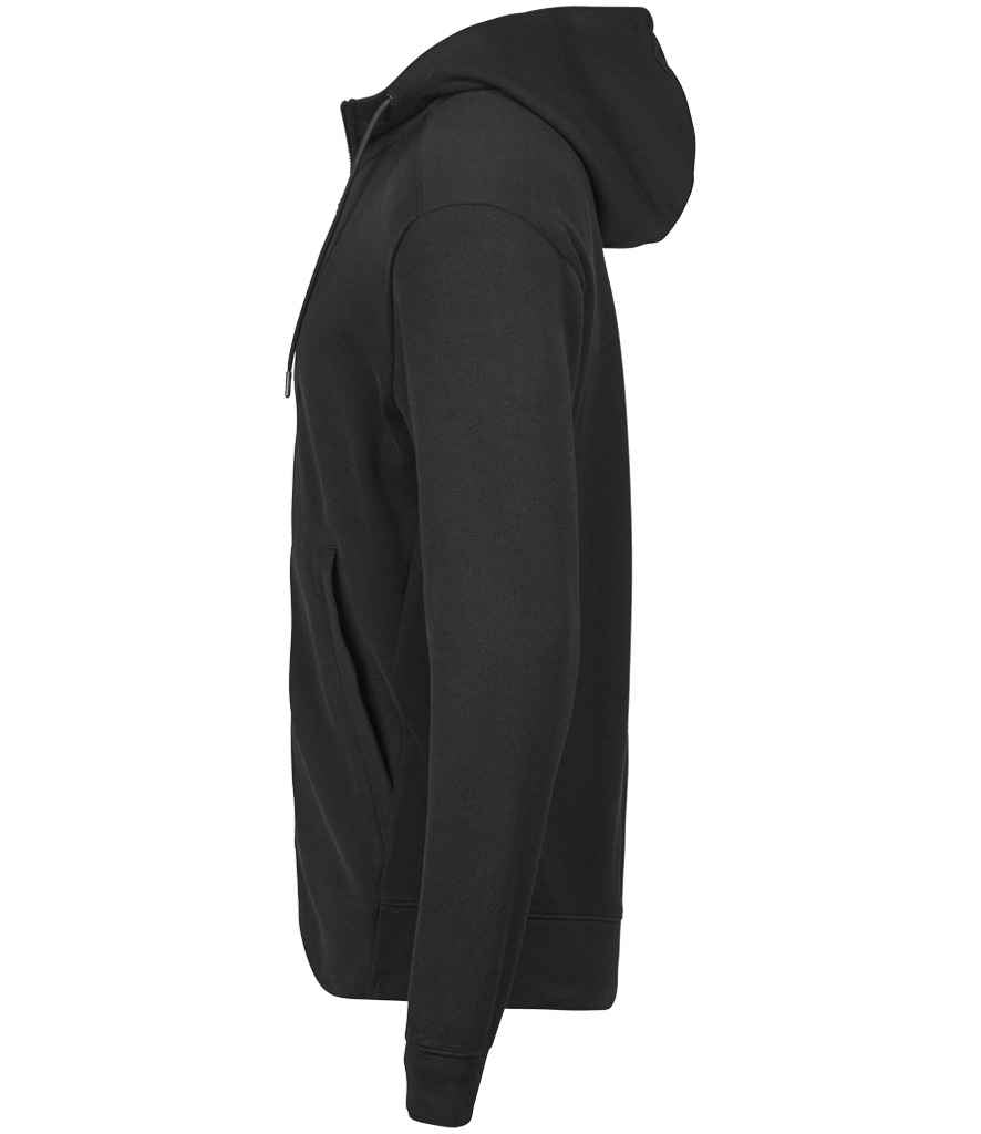 Tee Jays Ribbed Interlock Full Zip Hooded Sweatshirt | Black - Lancashire Teamwear