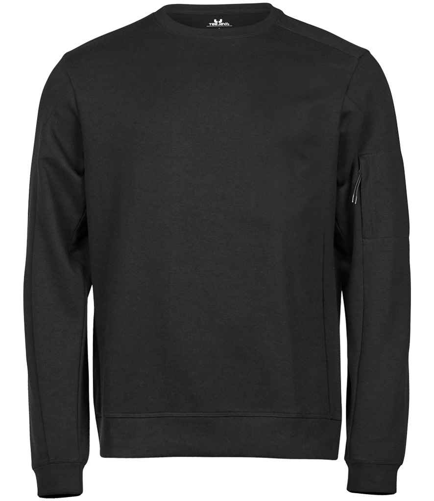 Tee Jays Athletic Crew Neck Sweatshirt | Black - Lancashire Teamwear