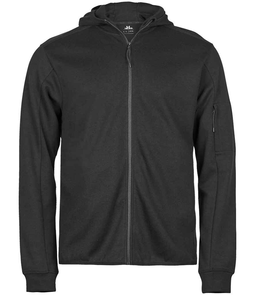 Tee Jays Athletic Hooded Full Zip Sweat Jacket | Black - Lancashire Teamwear