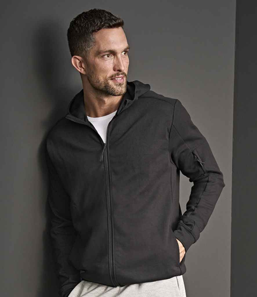 Tee Jays Athletic Hooded Full Zip Sweat Jacket | Black - Lancashire Teamwear