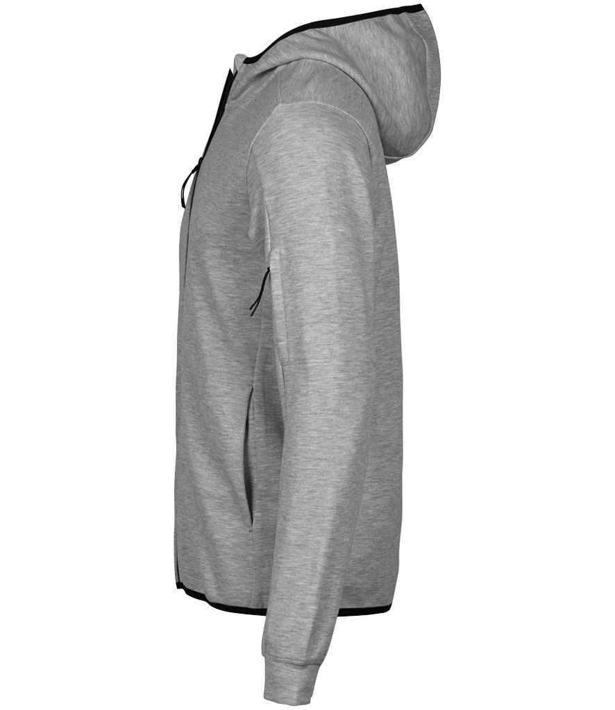 Tee Jays Athletic Hooded Full Zip Sweat Jacket | Heather Grey - Lancashire Teamwear