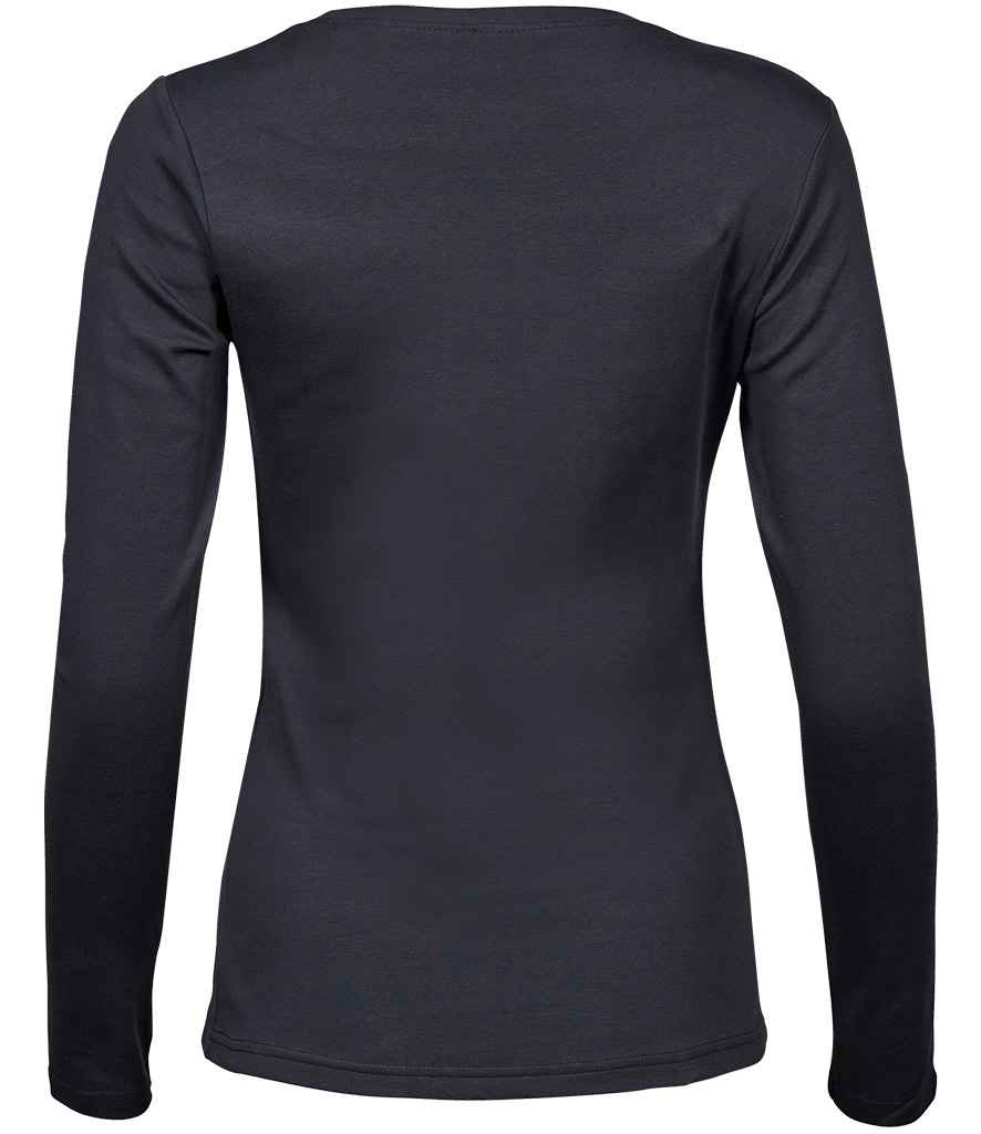 Tee Jays Ladies Long Sleeve Interlock T-Shirt | Dark Grey - Lancashire Teamwear