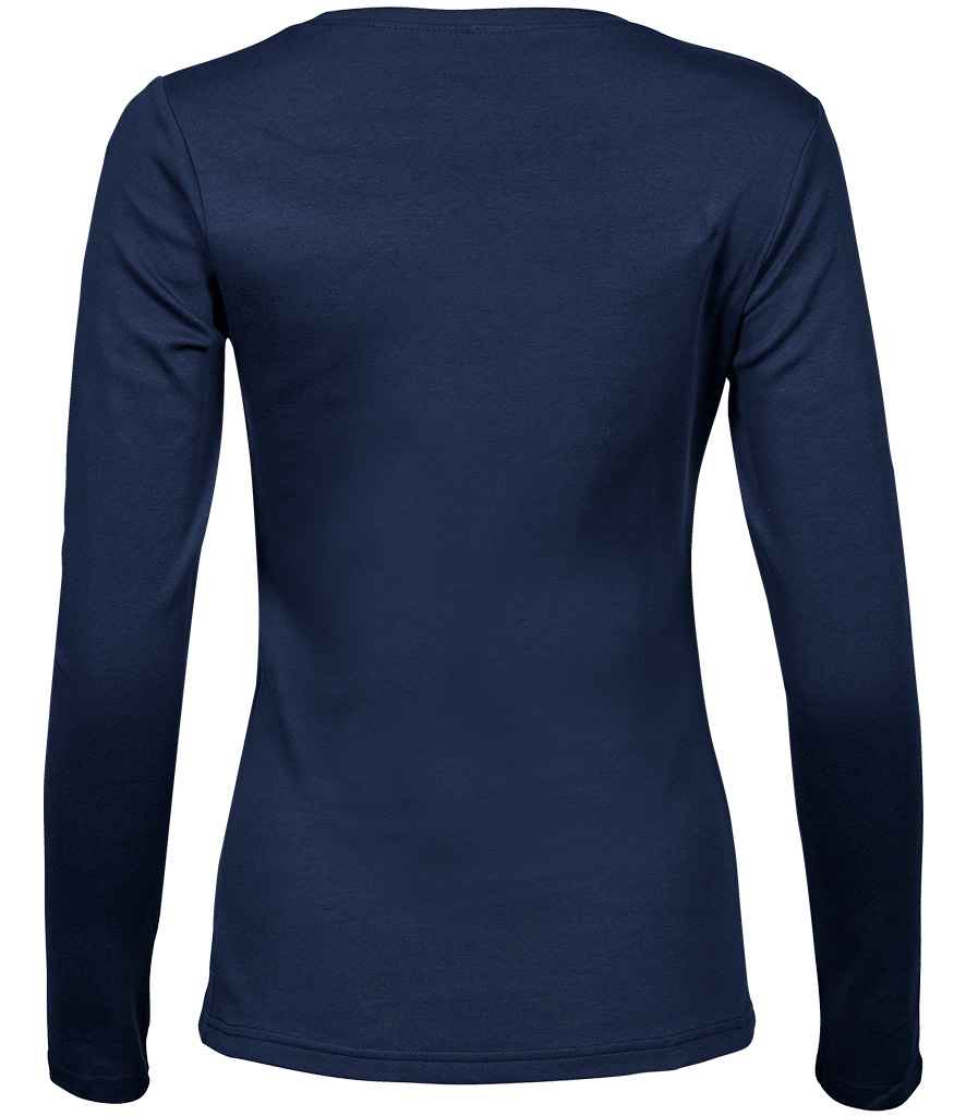 Tee Jays Ladies Long Sleeve Interlock T-Shirt | Navy - Lancashire Teamwear