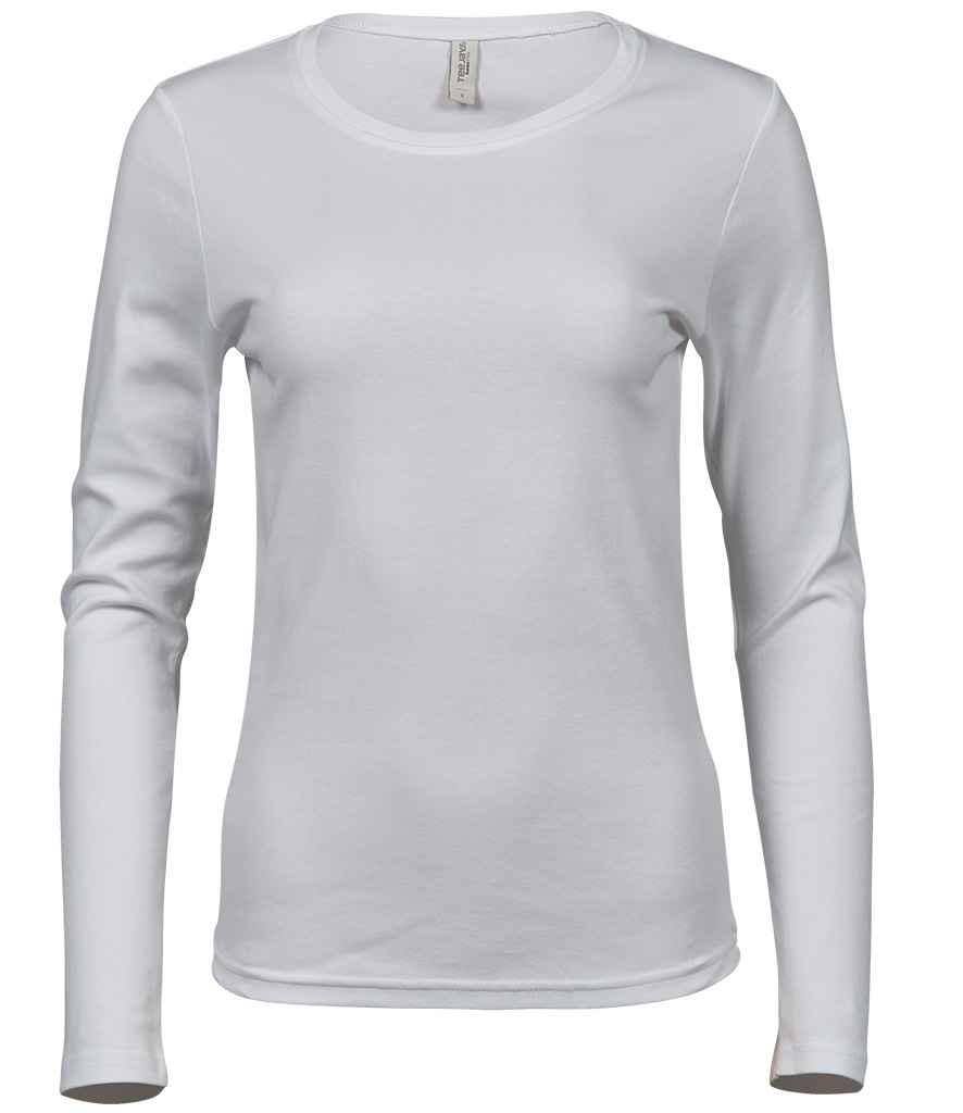 Tee Jays Ladies Long Sleeve Interlock T-Shirt | White - Lancashire Teamwear