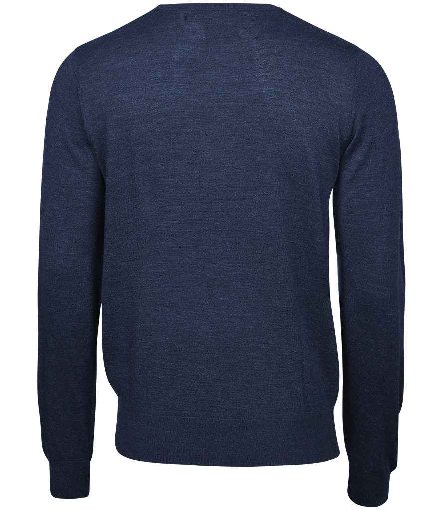 Tee Jays Merino Blend Crew Neck Sweater | Navy Jumper - Lancashire Teamwear