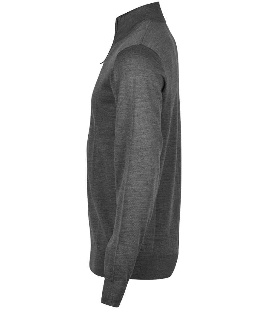 Tee Jays Half Zip Sweater | Grey Melange Jumper - Lancashire Teamwear
