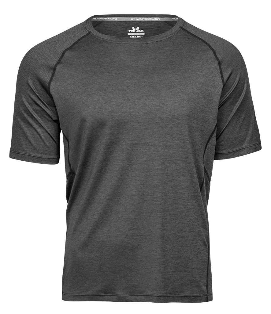 Tee Jays CoolDry™ T-Shirt | Black Melange - Lancashire Teamwear