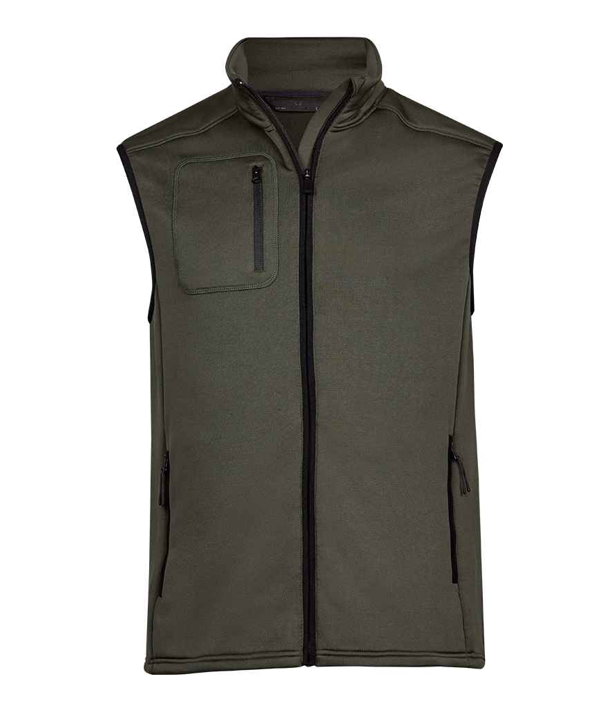 Tee Jays Stretch Fleece Bodywarmer | Deep Green Gilet - Lancashire Teamwear