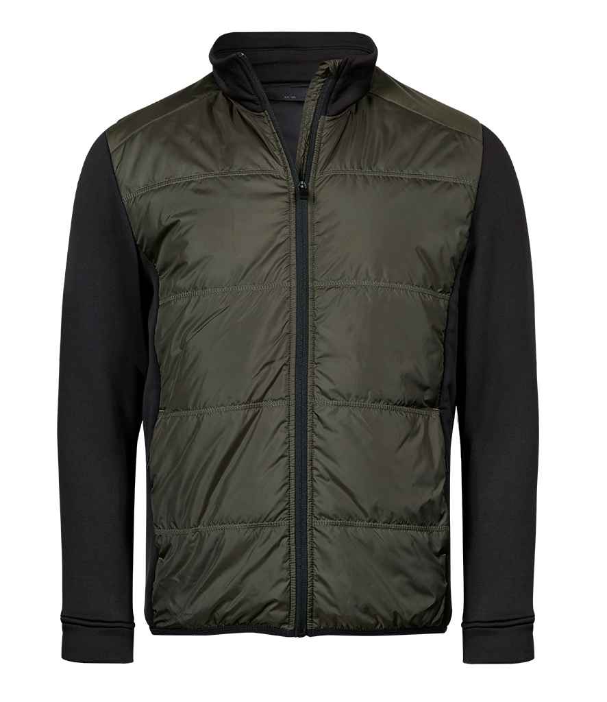 Tee Jays Hybrid-Stretch Jacket | Deep Green/Black - Lancashire Teamwear