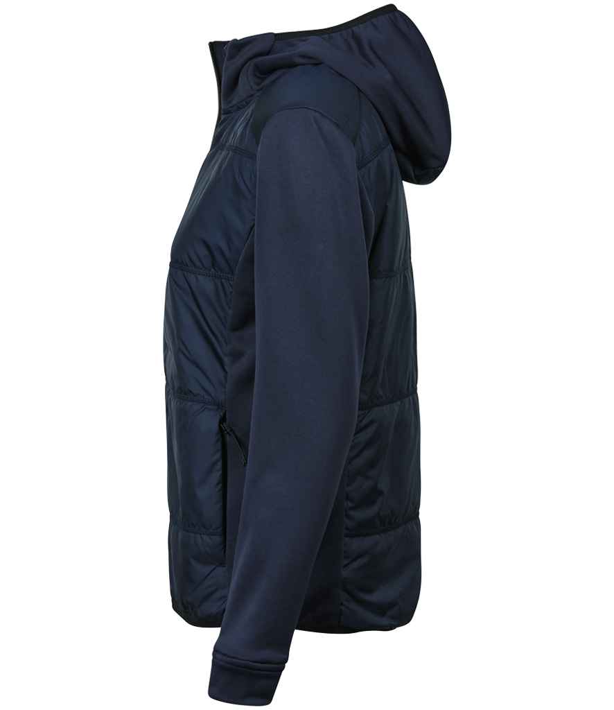 Tee Jays Ladies Hybrid-Stretch Hooded Jacket | Navy/Navy - Lancashire Teamwear