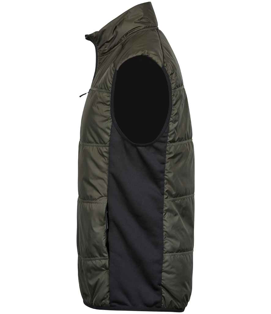 Tee Jays Hybrid-Stretch Bodywarmer | Deep Green/Black Gilet - Lancashire Teamwear