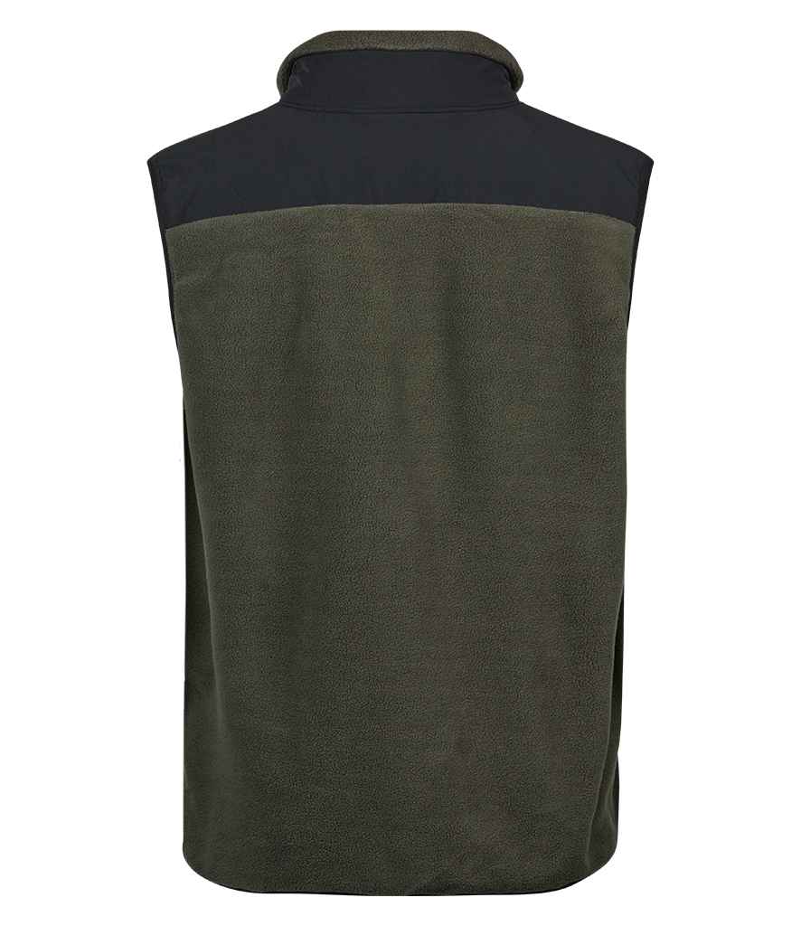 Tee Jays Mountain Fleece Bodywarmer | Deep Green/Black Gilet - Lancashire Teamwear