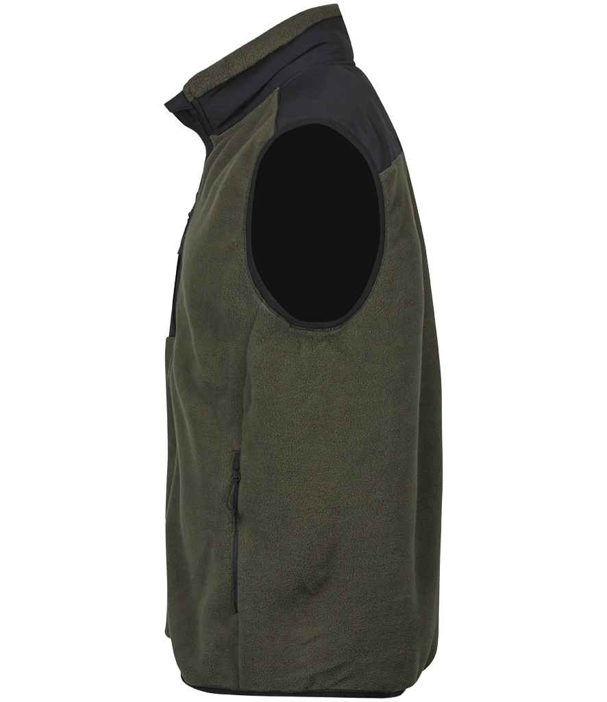 Tee Jays Mountain Fleece Bodywarmer | Deep Green/Black Gilet - Lancashire Teamwear