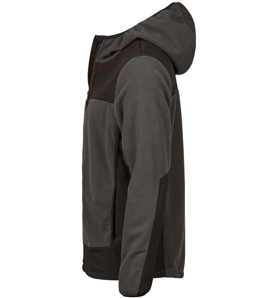 Tee Jays Mountain Hooded Fleece Jacket | Asphalt/Black - Lancashire Teamwear
