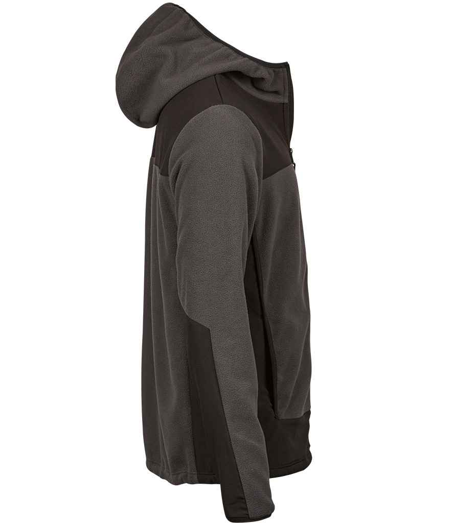 Tee Jays Mountain Hooded Fleece Jacket | Asphalt/Black - Lancashire Teamwear