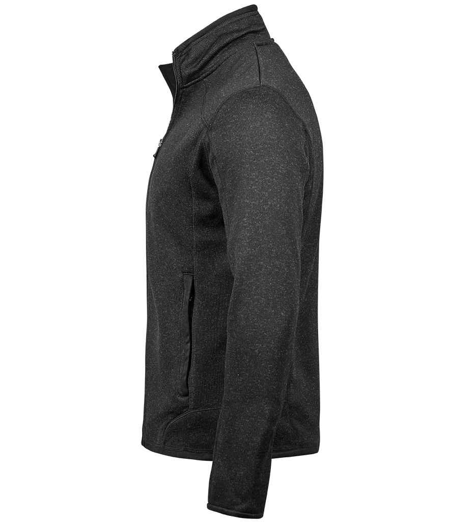 Tee Jays Knitted Outdoor Fleece Jacket | Black - Lancashire Teamwear
