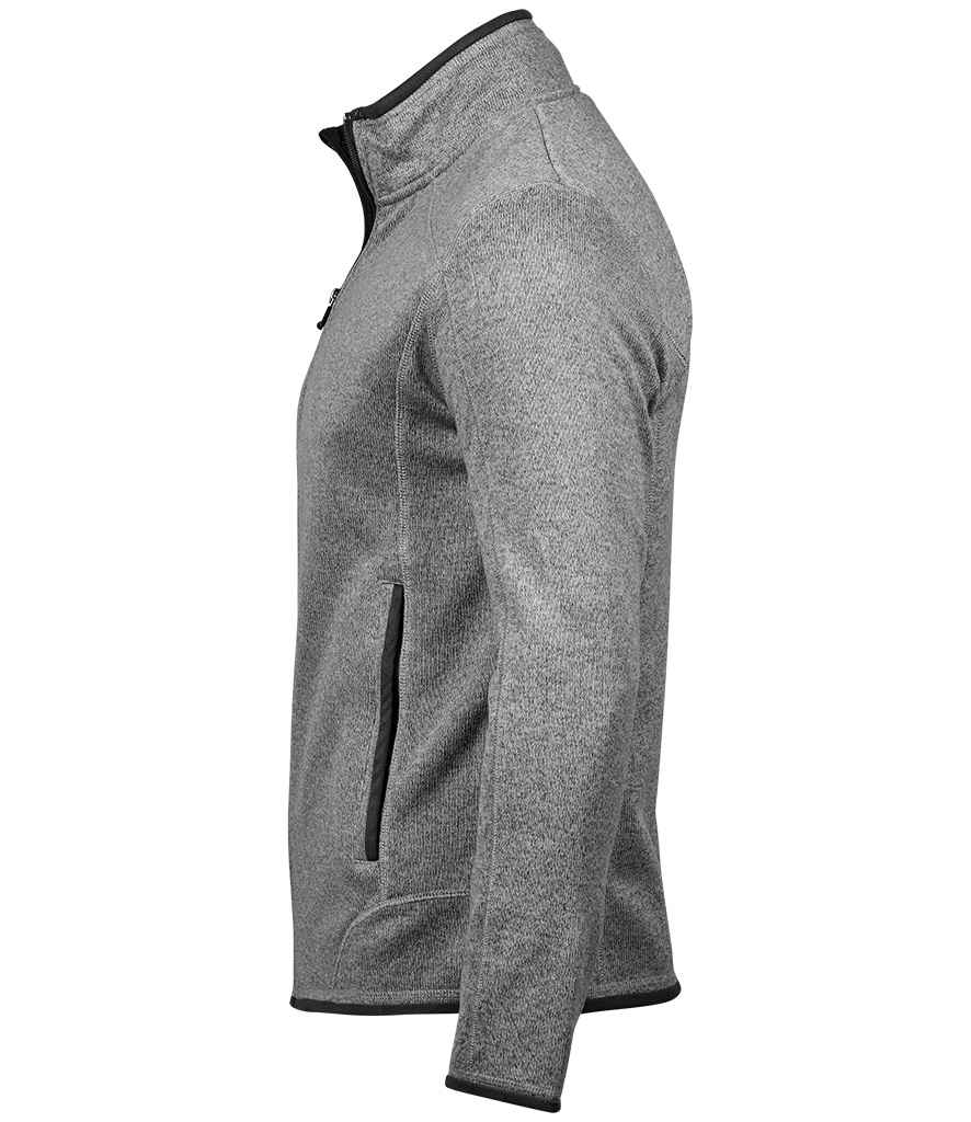 Tee Jays Knitted Outdoor Fleece Jacket | Grey Melange - Lancashire Teamwear