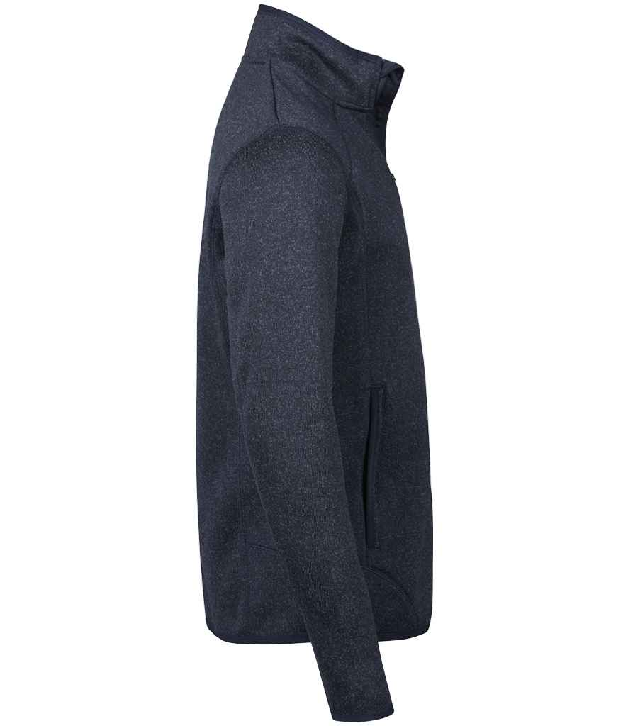 Tee Jays Knitted Outdoor Fleece Jacket | Navy Melange - Lancashire Teamwear