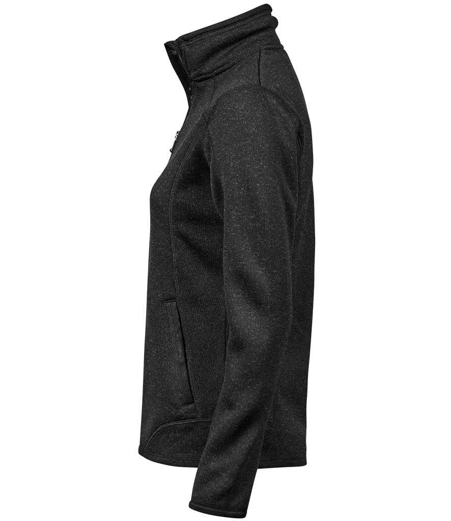 Tee Jays Ladies Knitted Outdoor Fleece Jacket | Black - Lancashire Teamwear
