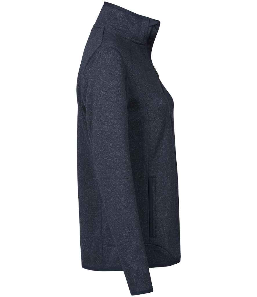 Tee Jays Ladies Knitted Outdoor Fleece Jacket | Navy Melange - Lancashire Teamwear