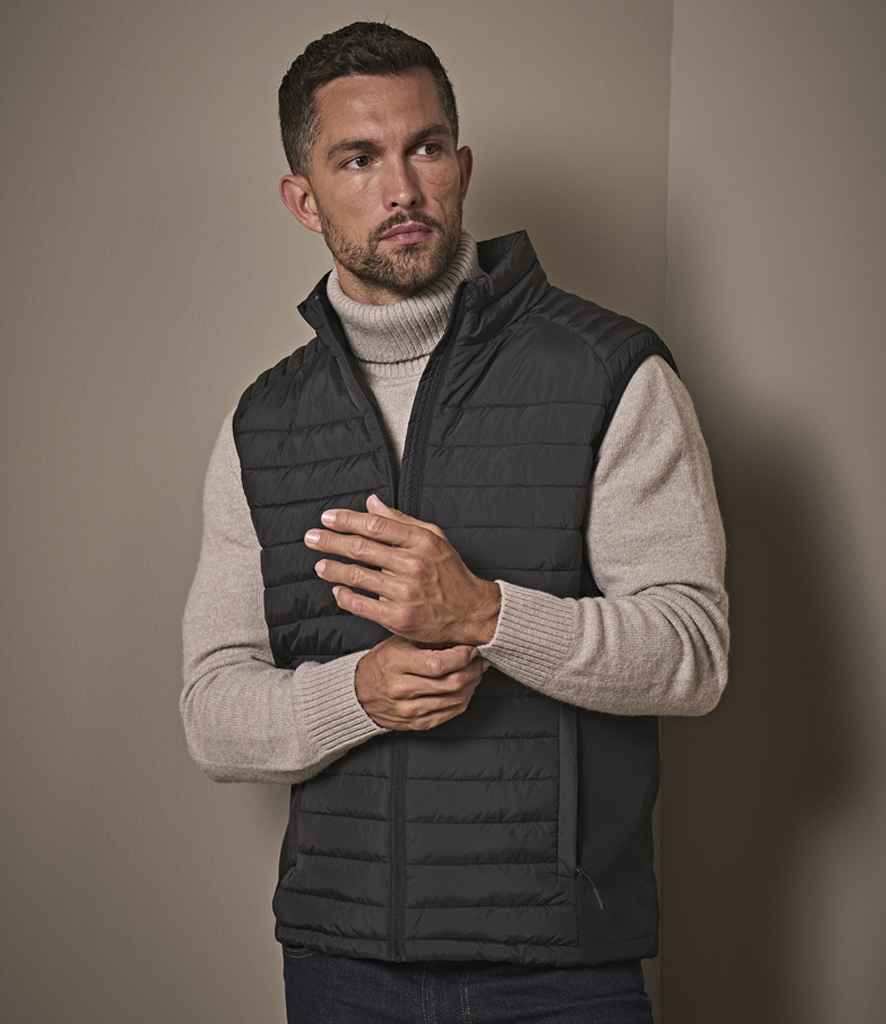 Tee Jays Crossover Padded Bodywarmer | Black/Black Gilet - Lancashire Teamwear