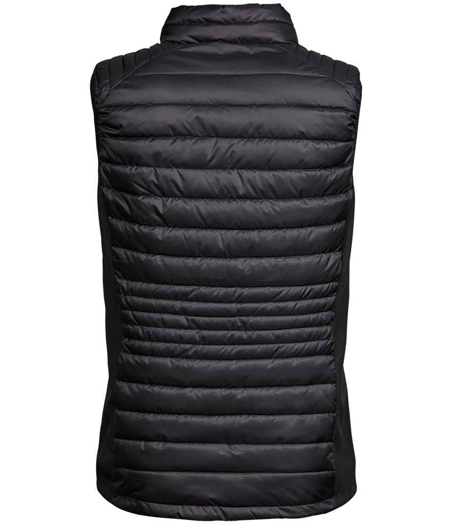 Tee Jays Ladies Crossover Padded Bodywarmer | Black/Black Gilet - Lancashire Teamwear