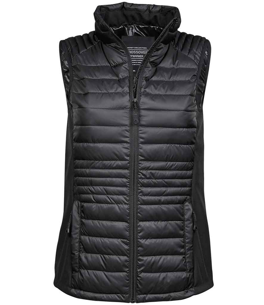 Tee Jays Ladies Crossover Padded Bodywarmer Black/Black