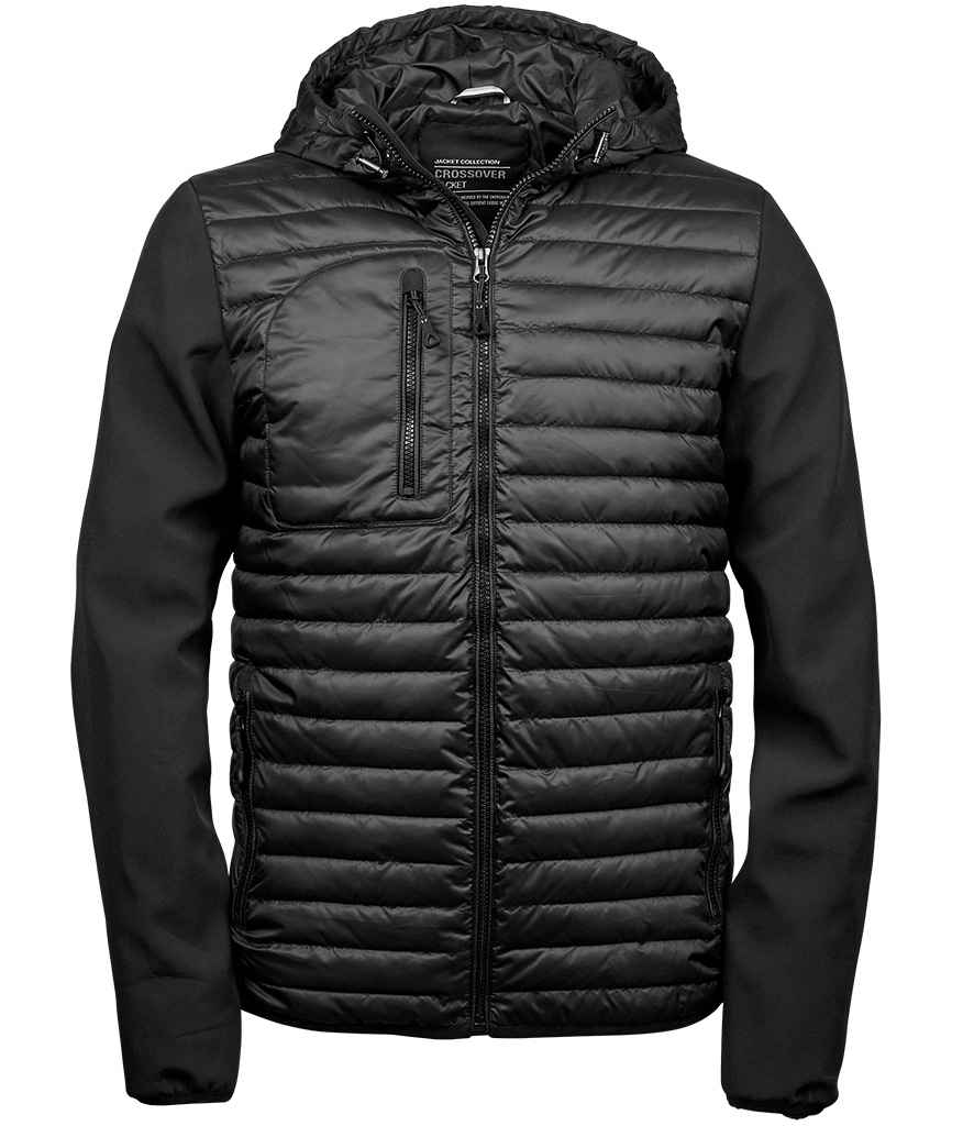 Tee Jays Crossover Hooded Jacket | Black/Black - Lancashire Teamwear