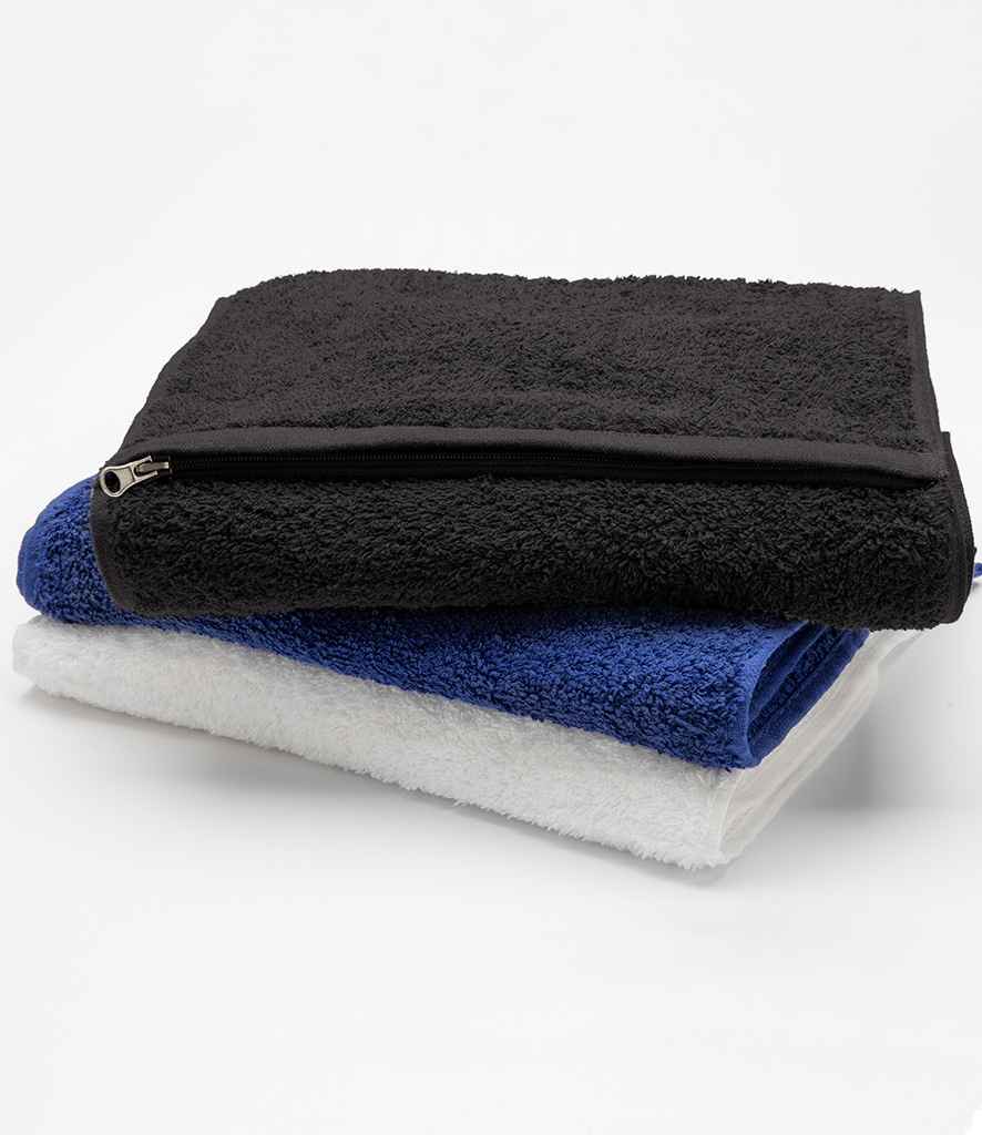 Towel City Luxury Pocket Gym Towel Black