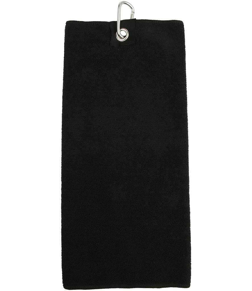 Towel City Microfibre Golf Towel | Black - Lancashire Teamwear